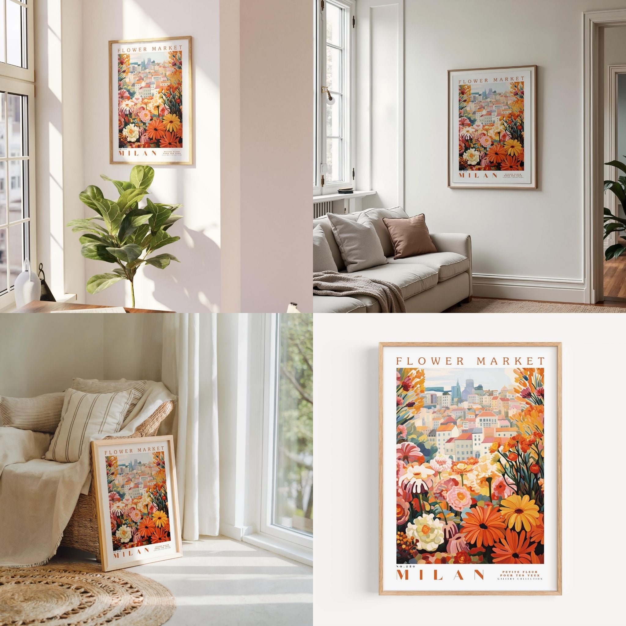 a living room filled with furniture and flowers