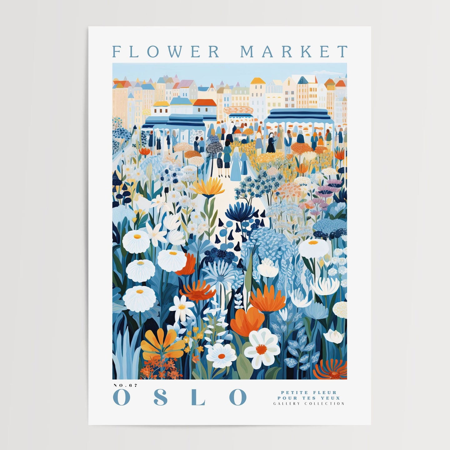 Oslo Flower Market Poster