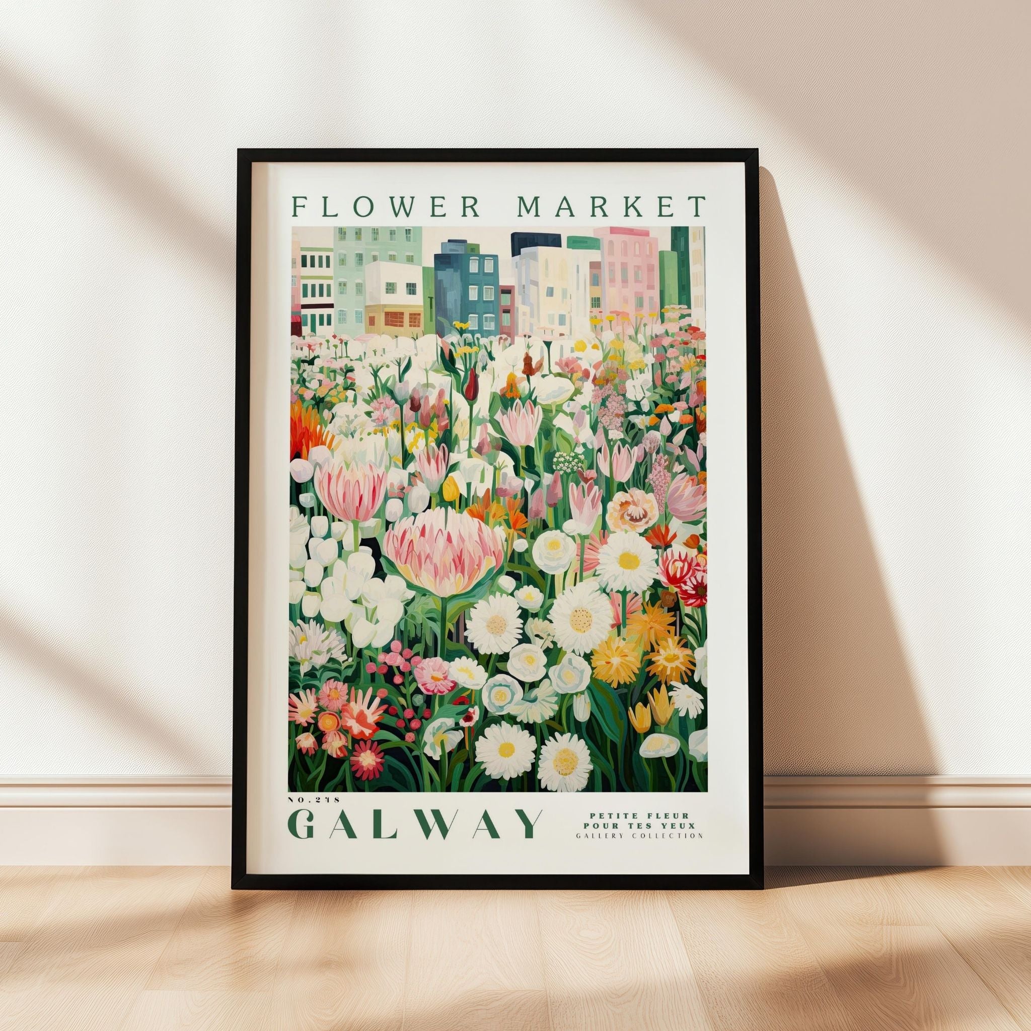a picture of a flower market poster on a wall