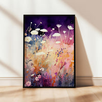 a picture of a painting of flowers on a wall