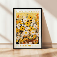 a picture of a flower market poster on a wall