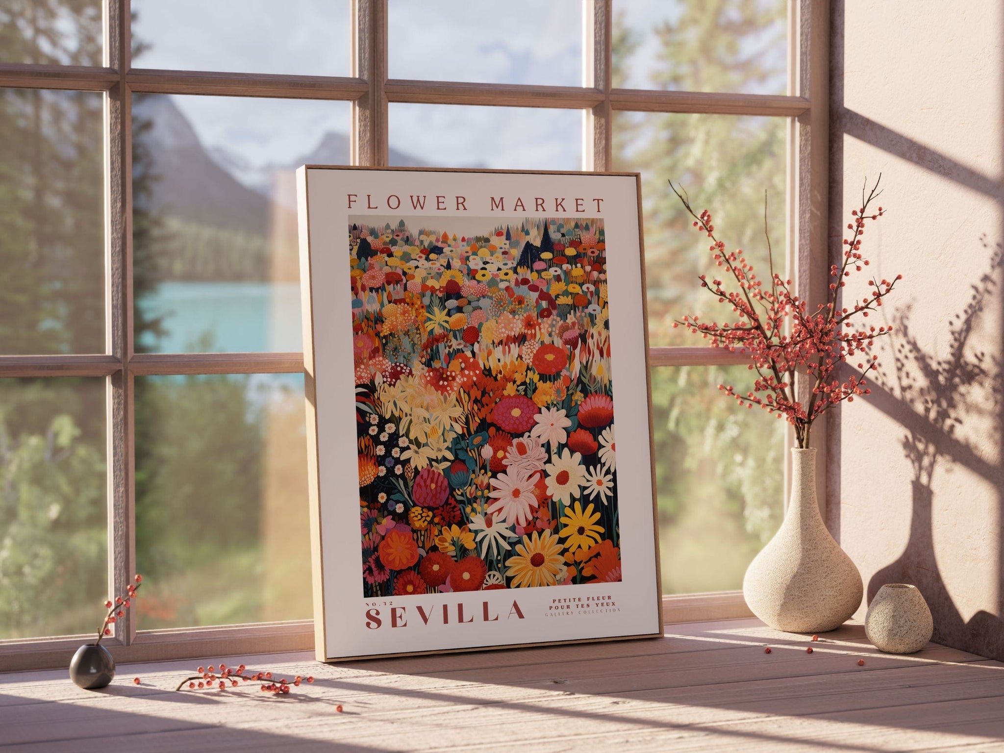 Sevilla Flower Market Poster