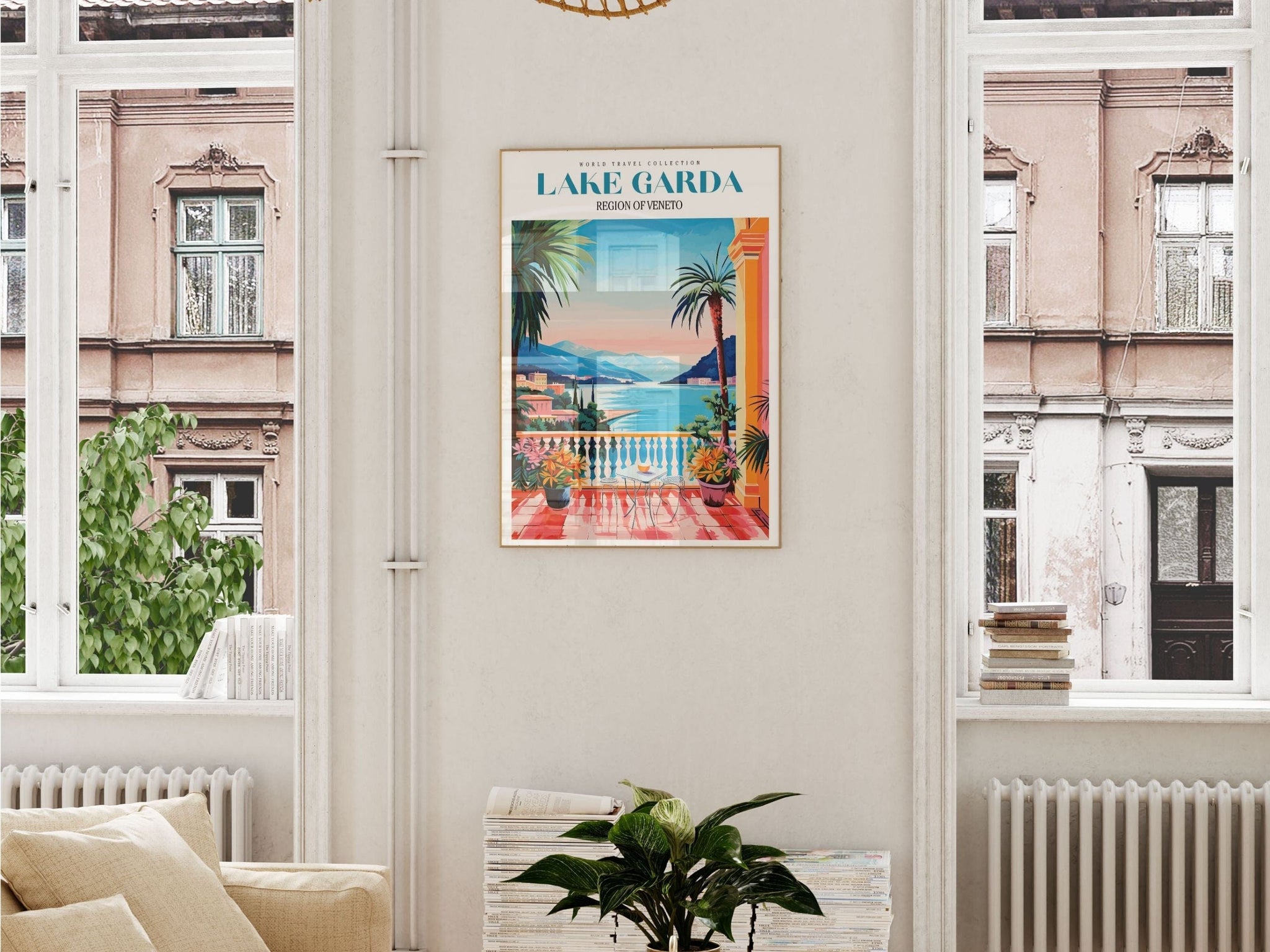 Lake Garda Print, Lake Garda Poster, Lake Garda Painting, Lake Garde Travel Poster,  Italy Travel Poster, Lake Garda Italy, Italian Print