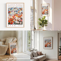a living room filled with furniture and paintings