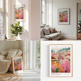 a living room filled with furniture and flowers