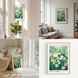 a living room filled with furniture and flowers