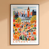 a picture of a city with a lot of flowers