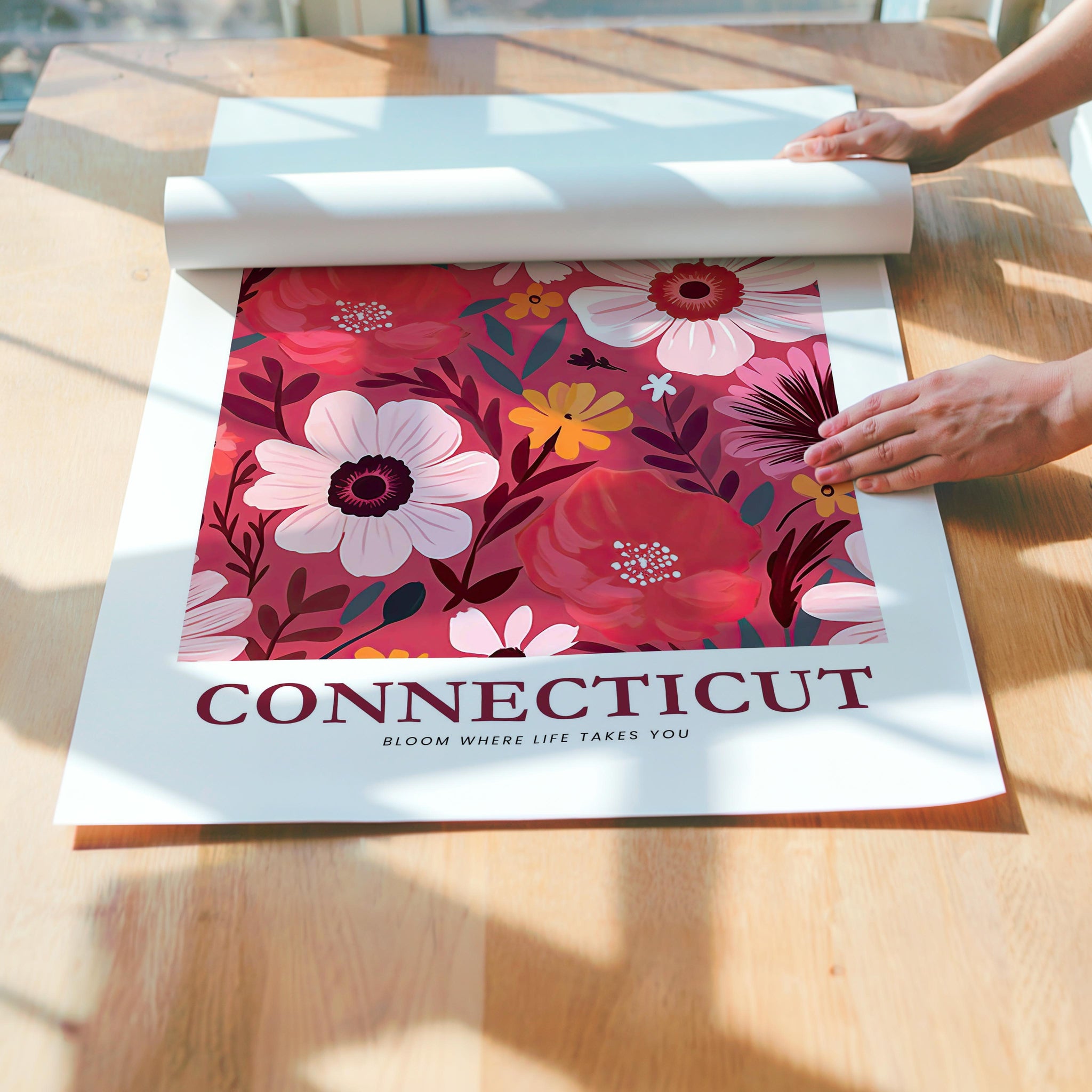 Connecticut Flower Art Print