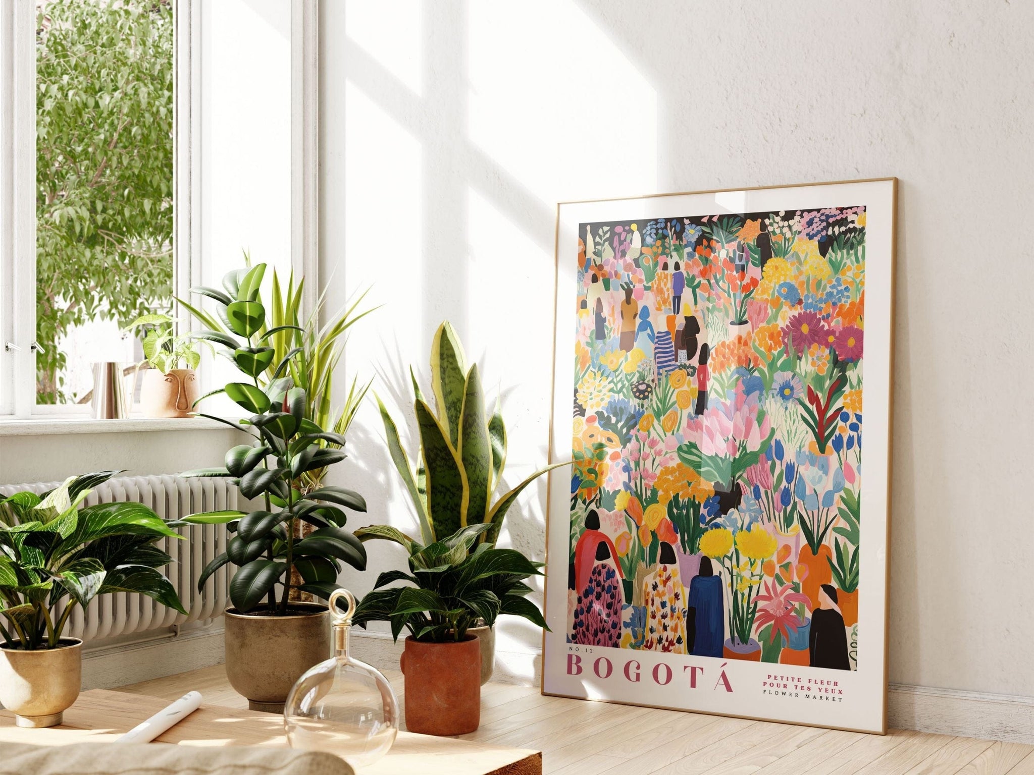 Bogota Flower Market Poster