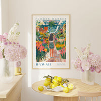 Hawaii Flower Market Poster