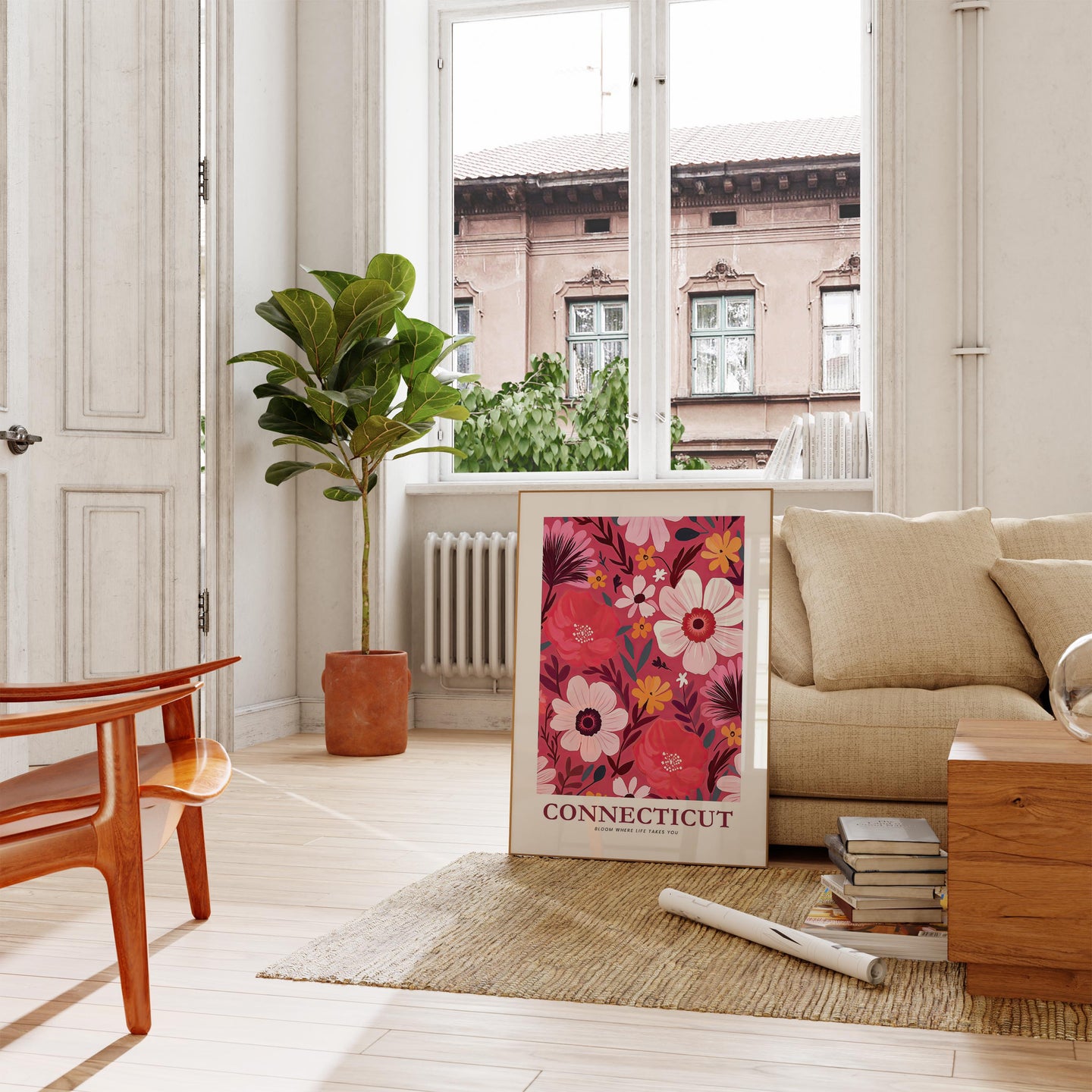 Connecticut Flower Art Print