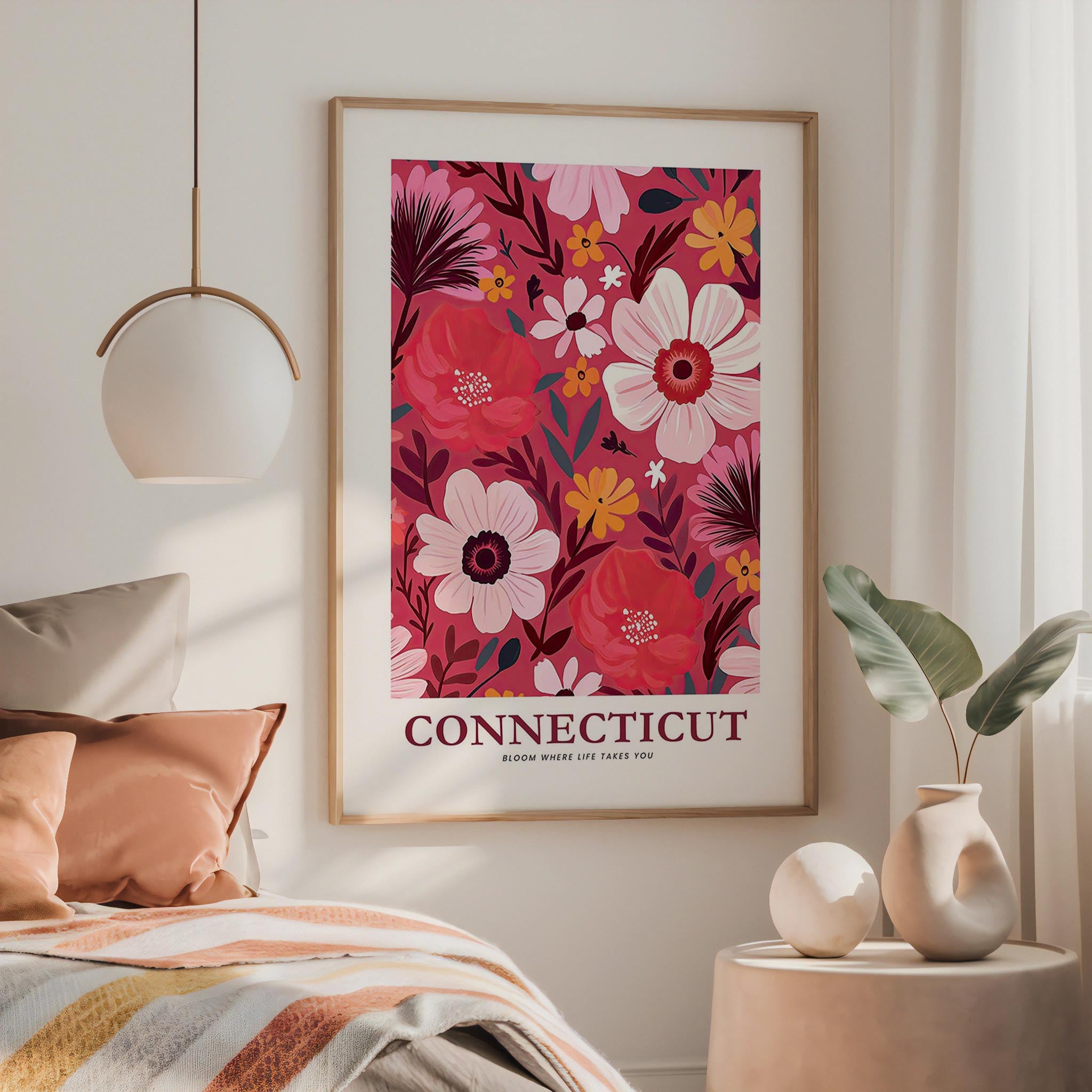 Connecticut Flower Art Print