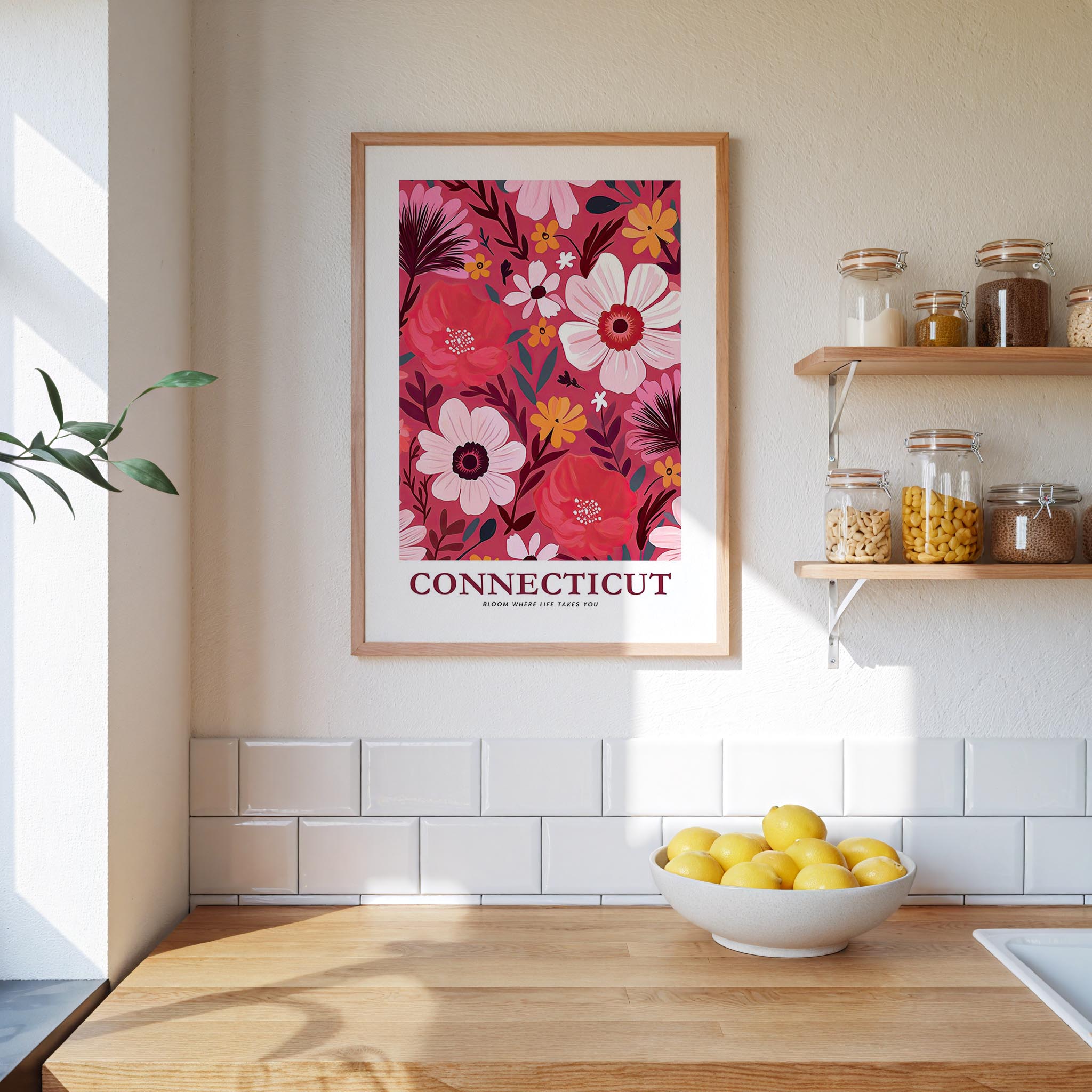 Connecticut Flower Art Print