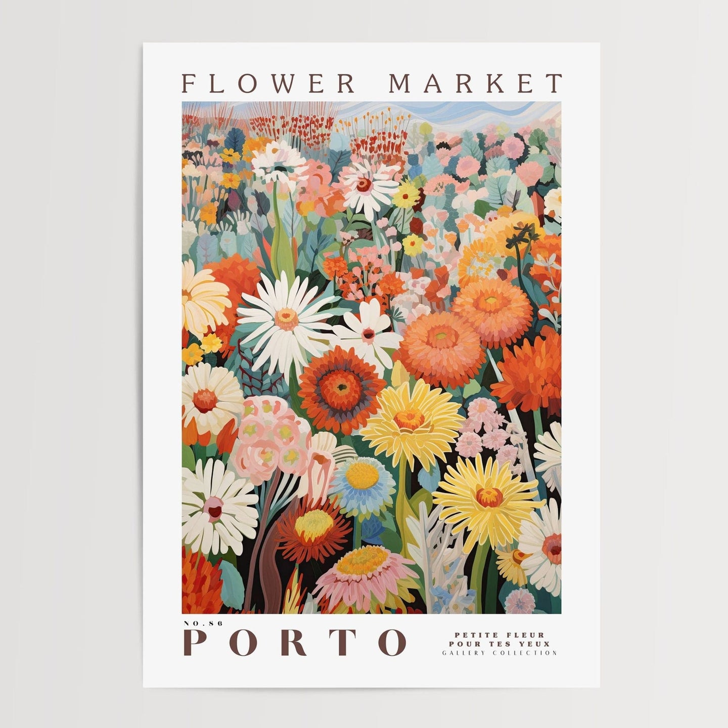 Porto blomstermarked plakat