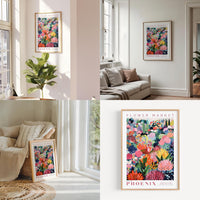 a living room filled with furniture and flowers