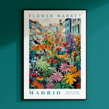 a picture of a flower market in madrid