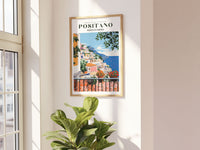 Positano, Amalfi Coast Art Print, Italy Art Print, Travel Gift, Travel Poster, Europe Print, Italian Coast, Italian Riviera, Travel Gift