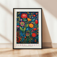 a picture of a painting of flowers on a wall