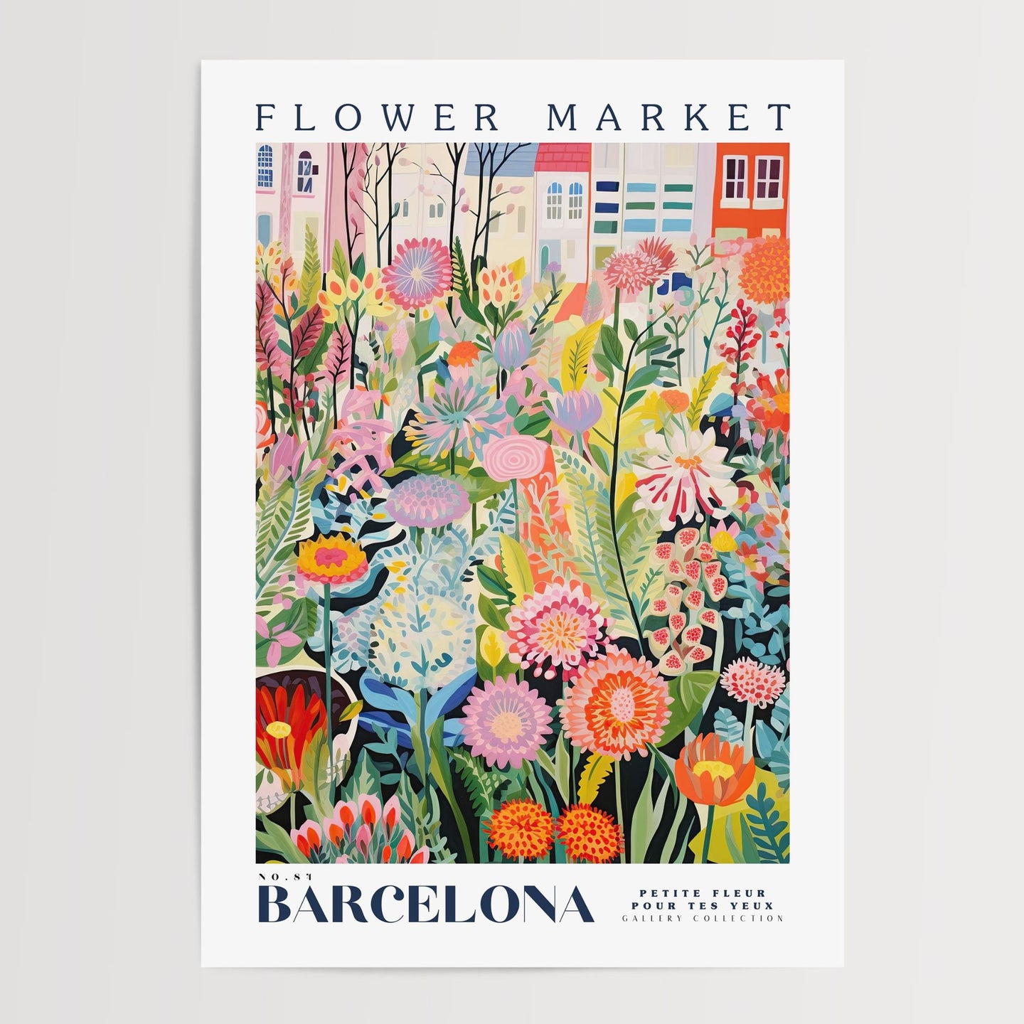 Barcelona Flower Market Poster