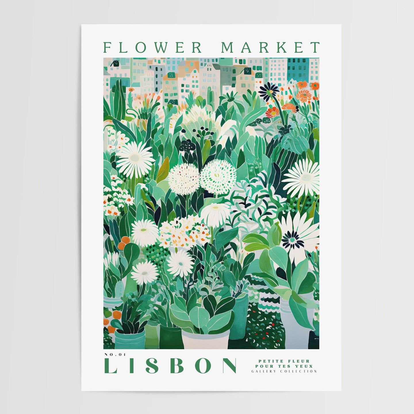 Lissabon Blomstermarked plakat