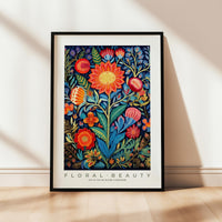 a picture of a floral painting on a wall