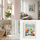 a living room filled with furniture and paintings