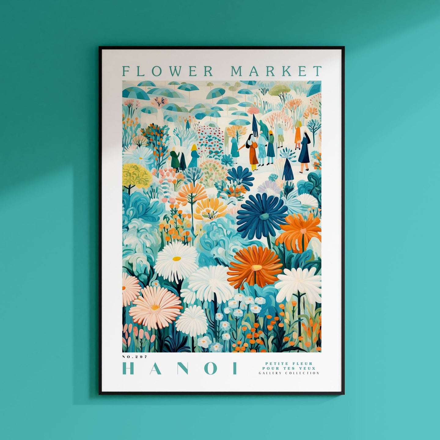 a poster hanging on the wall of a room