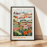 a picture of a flower market in edinburgh