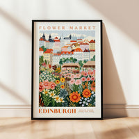 a picture of a flower market in edinburgh