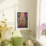 a living room filled with furniture and flowers