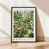 a picture of a flower market poster on a wall
