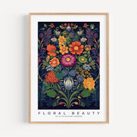 a framed print of a floral bouquet