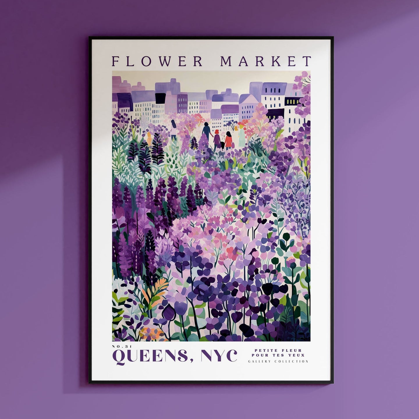 a poster of a flower market in queens, ny