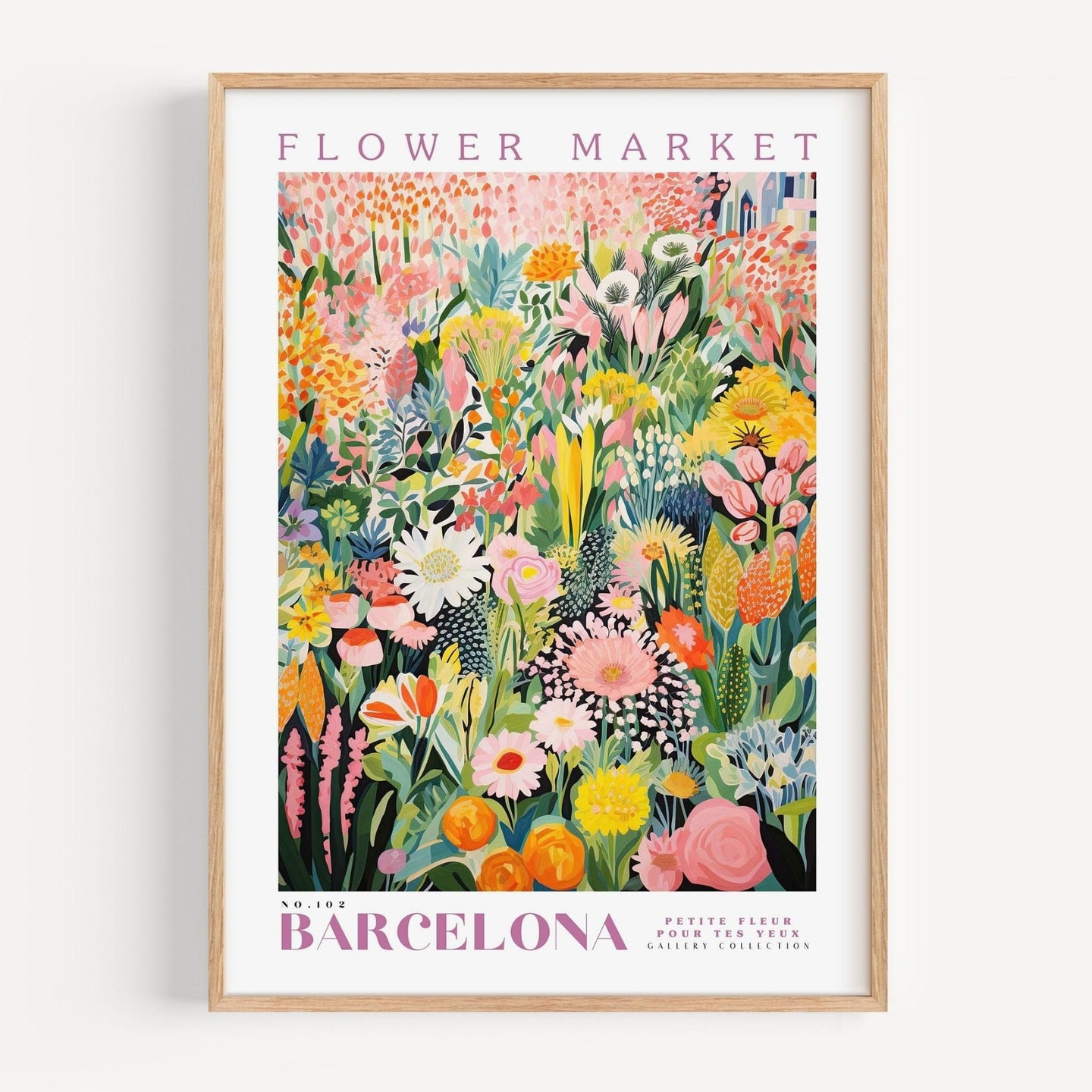 Barcelona Flower Market Poster - Posters - Enchanted Sights