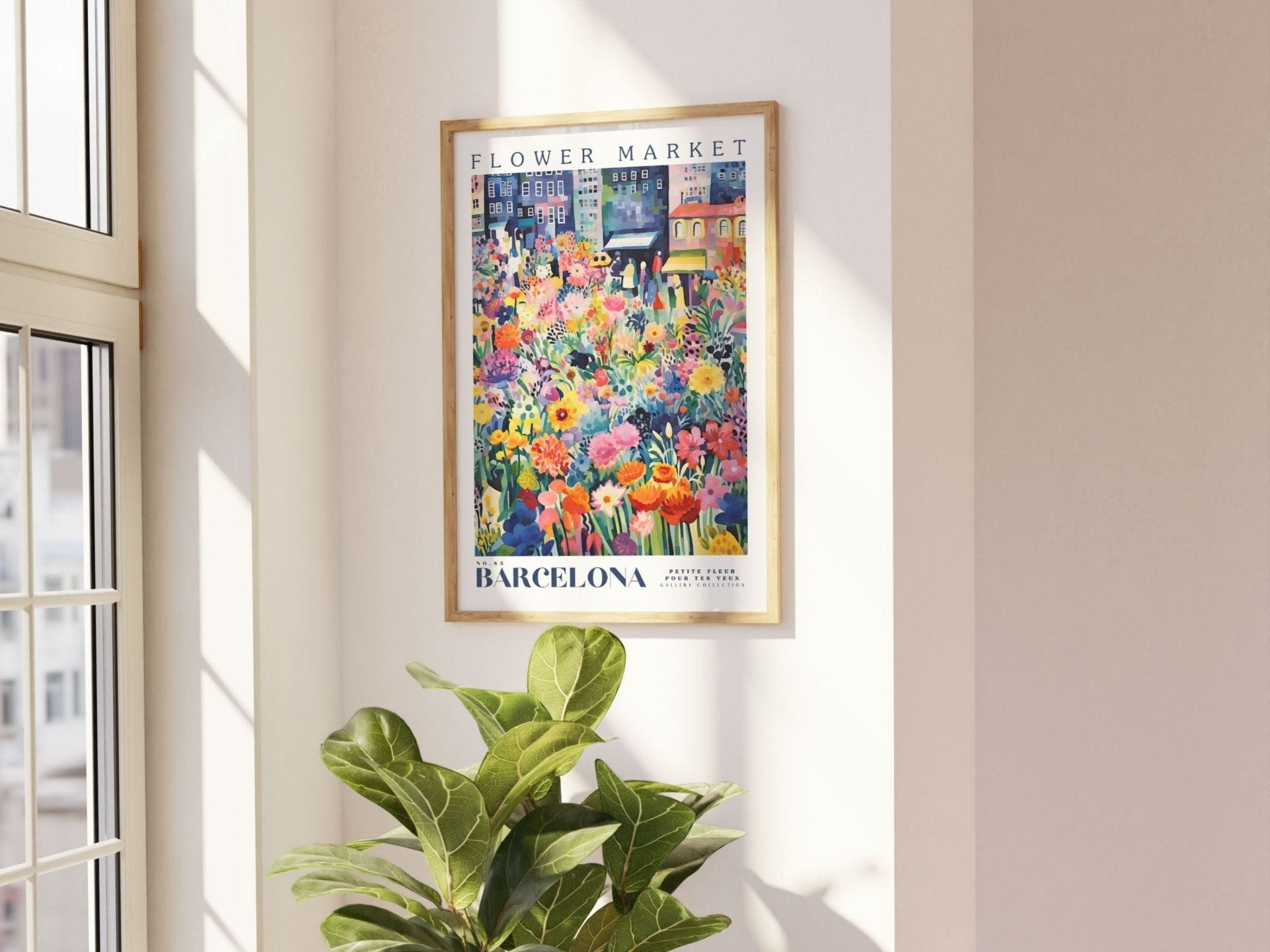 Barcelona Flower Market Poster - Posters - Enchanted Sights