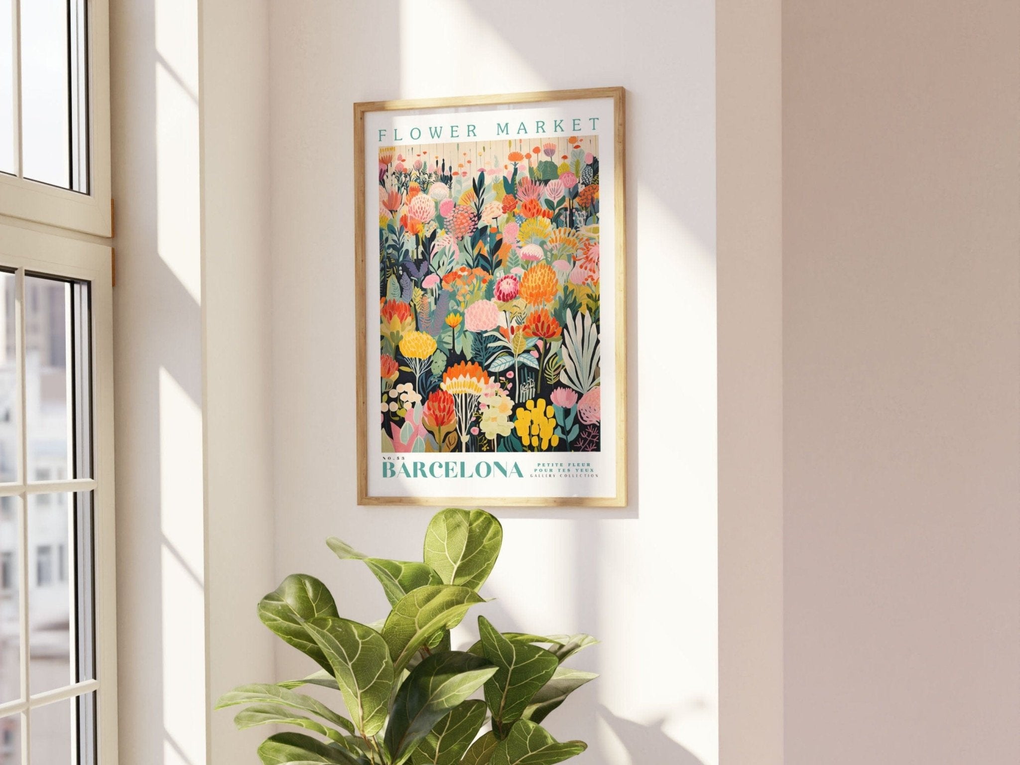 Barcelona Flower Market Poster - Posters - Enchanted Sights