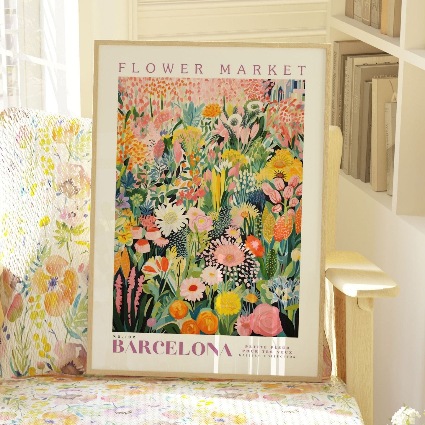 Barcelona Flower Market Poster - Posters - Enchanted Sights