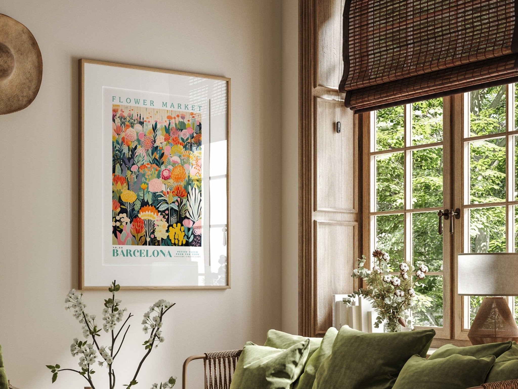 Barcelona Flower Market Poster - Posters - Enchanted Sights