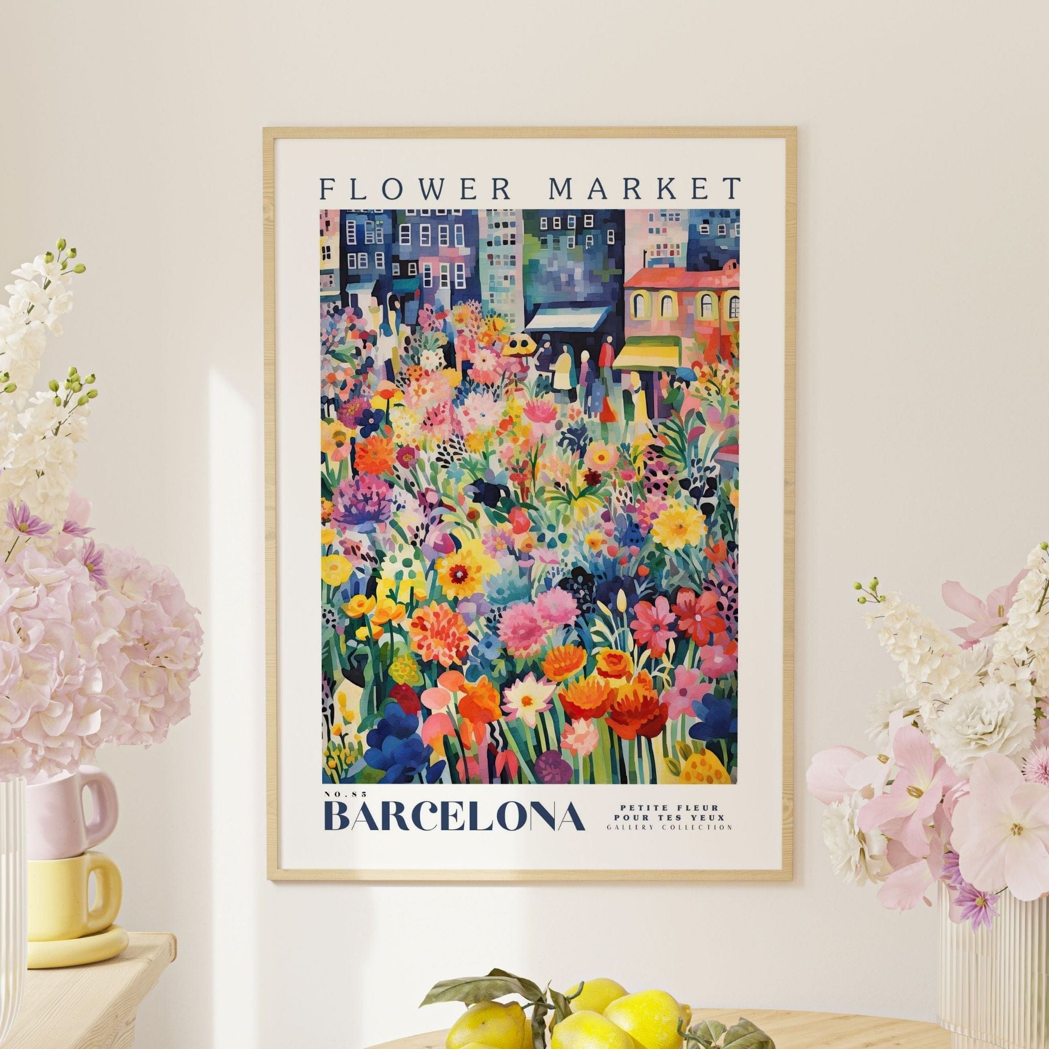 Barcelona Flower Market Poster - Posters - Enchanted Sights