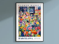 Barcelona Flower Market Poster - Posters - Enchanted Sights