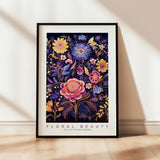 a picture of a floral painting on a wall