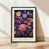 a picture of a floral painting on a wall