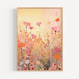a painting of flowers on a white wall