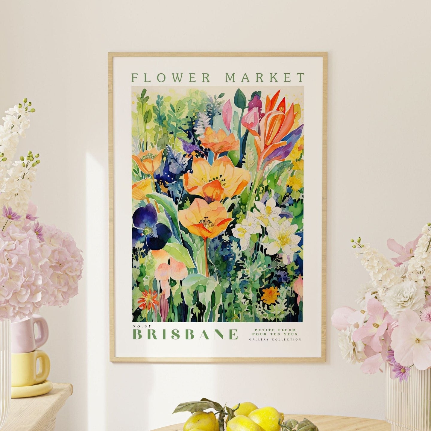 Brisbane Flower Market Poster - Posters - Enchanted Sights