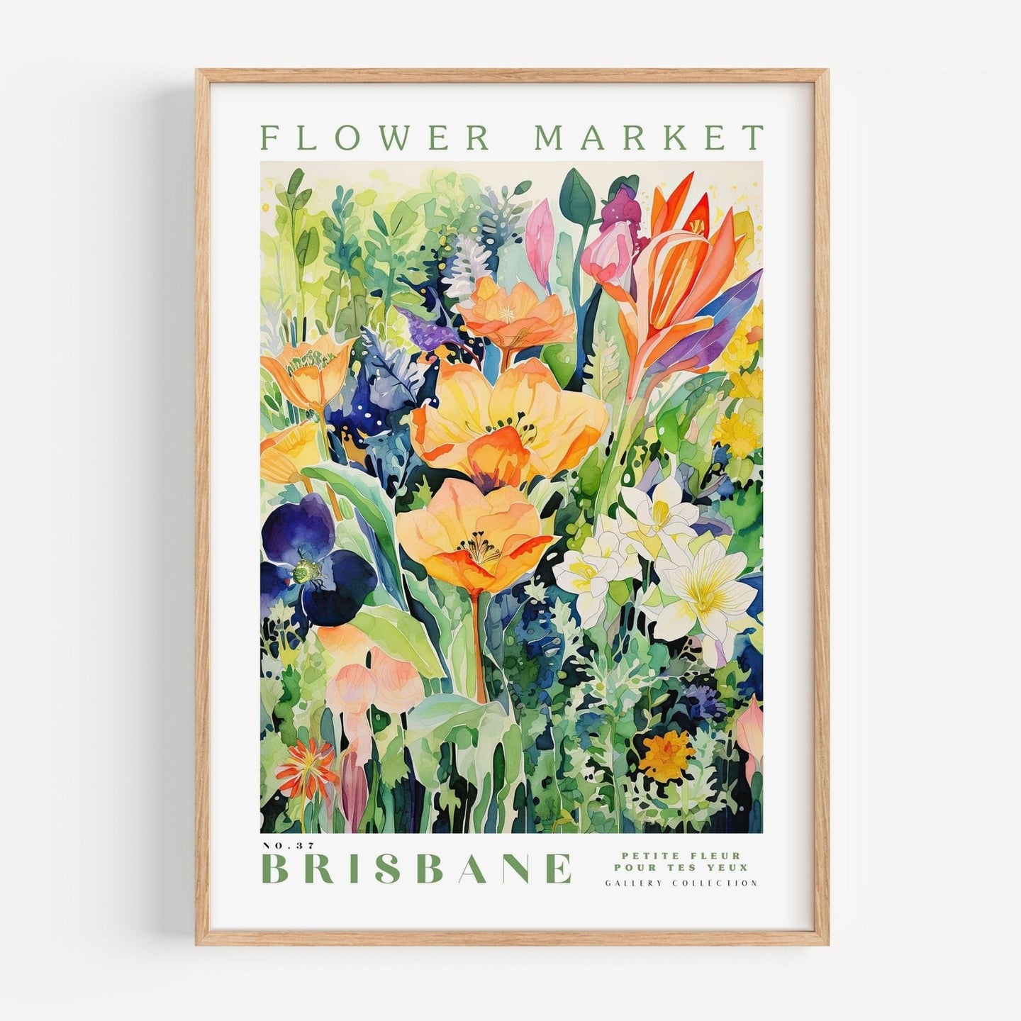 Brisbane Flower Market Poster - Posters - Enchanted Sights