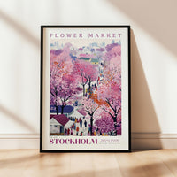 a picture of a flower market poster on a wall