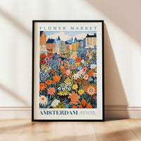 a picture of a flower market in amsterdam