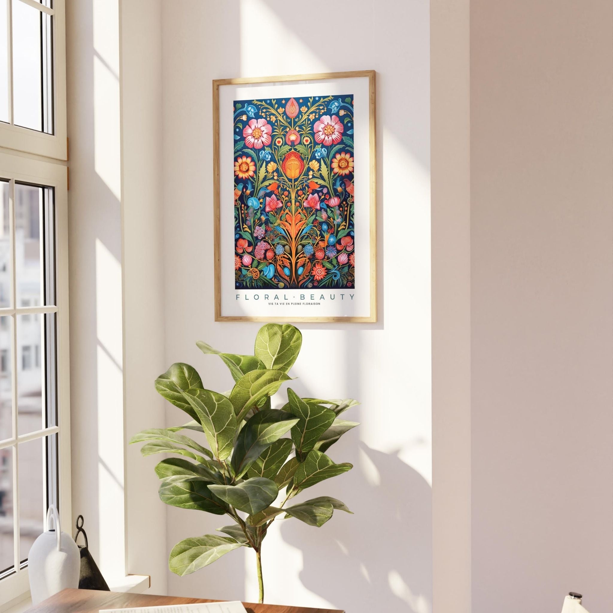 a potted plant sitting on top of a wooden table