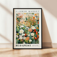 a picture of a flower market poster on a wall