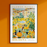 a picture of a flower market in bologna